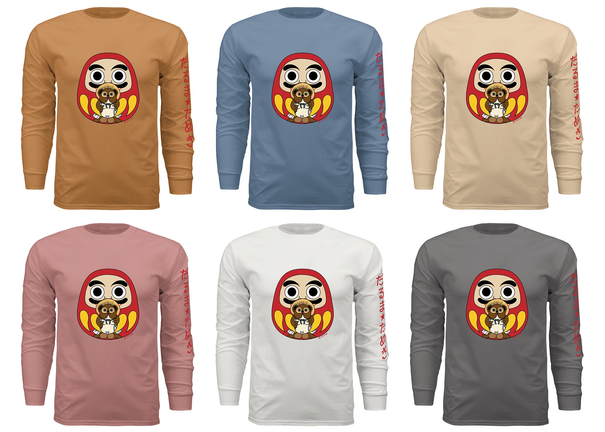 Daruma and Tanuki Long Sleeve- Unisex