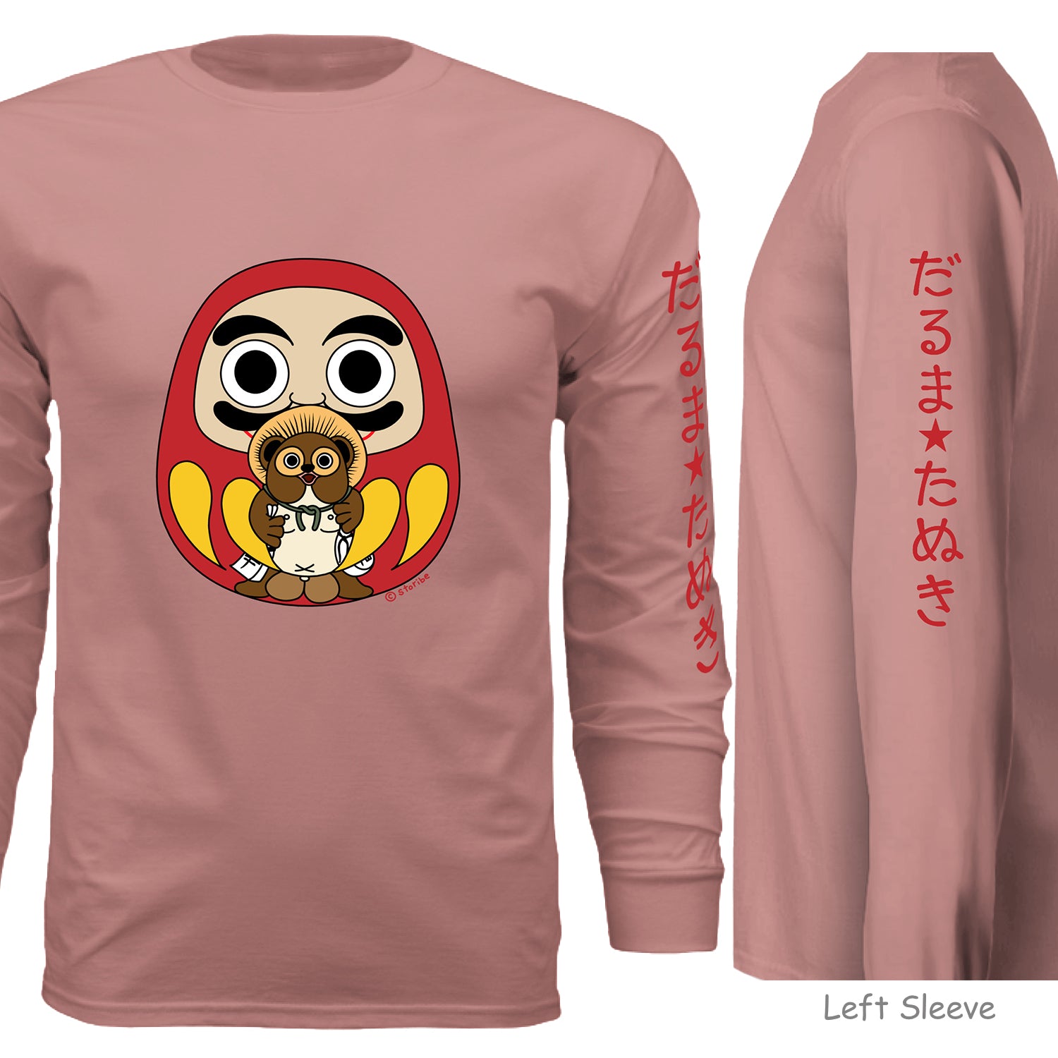 Daruma and Tanuki Long Sleeve- Unisex