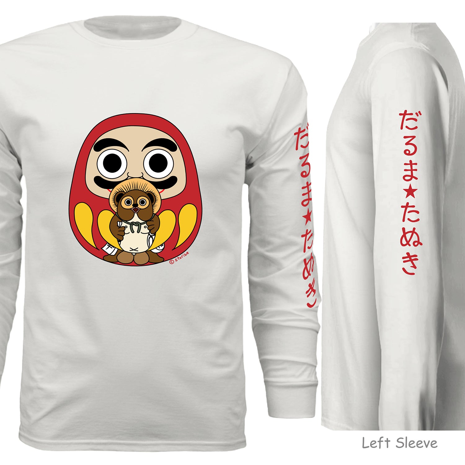 Daruma and Tanuki Long Sleeve- Unisex