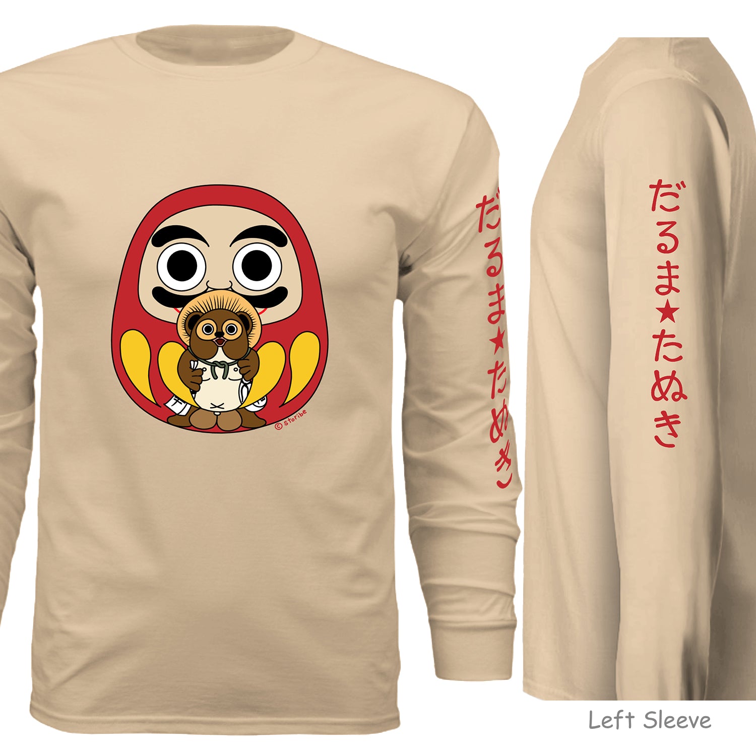 Daruma and Tanuki Long Sleeve- Unisex