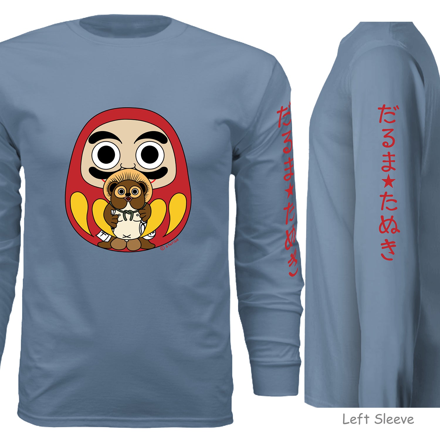 Daruma and Tanuki Long Sleeve- Unisex
