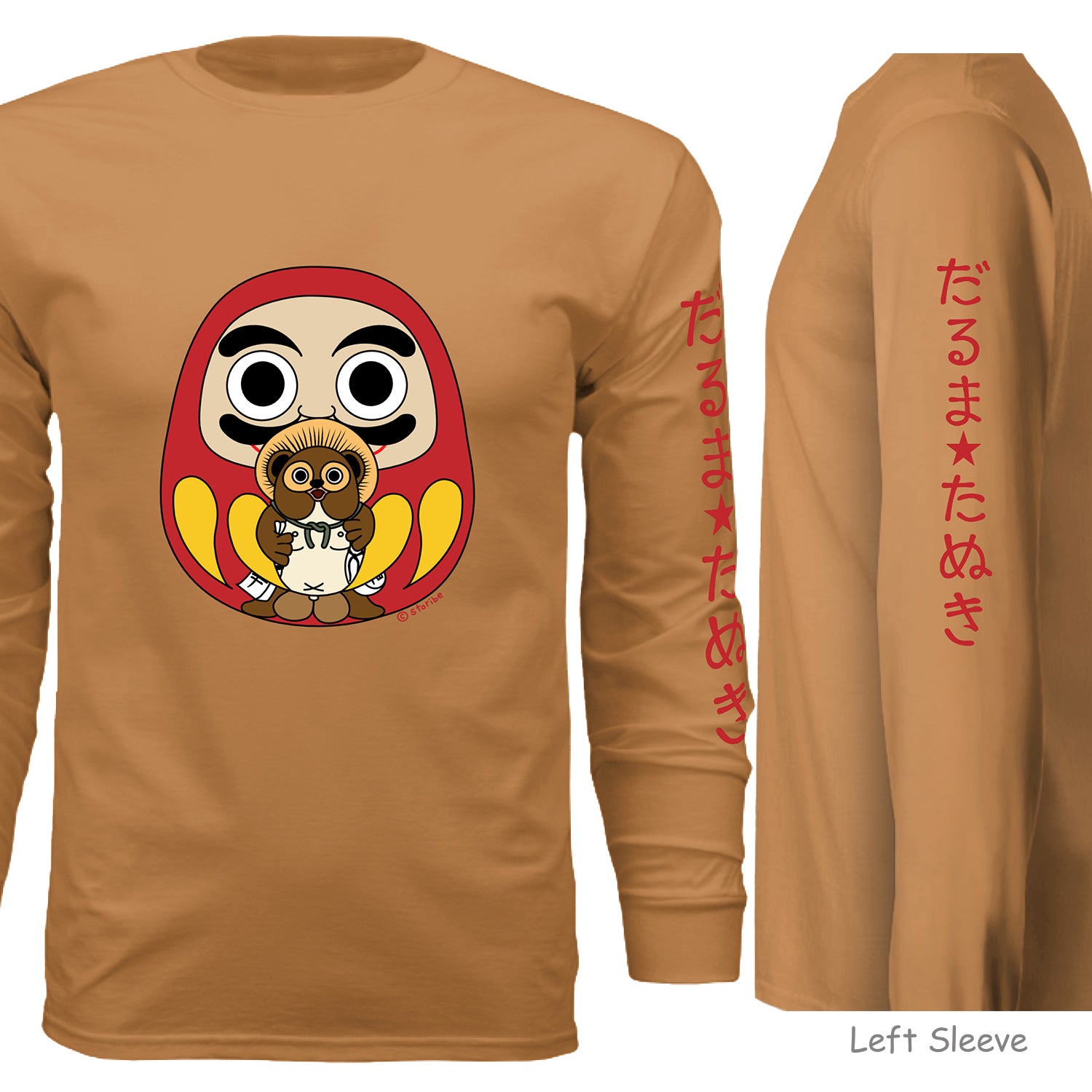 Daruma and Tanuki Long Sleeve- Unisex