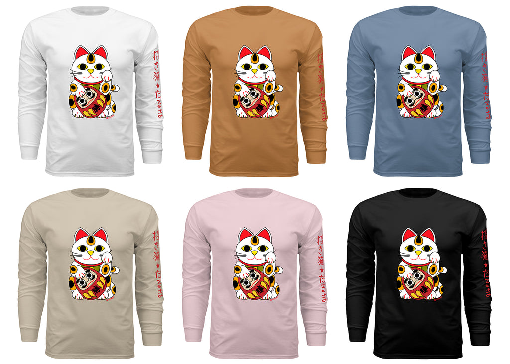Lucky cat and Daruma Long Sleeve - Unisex