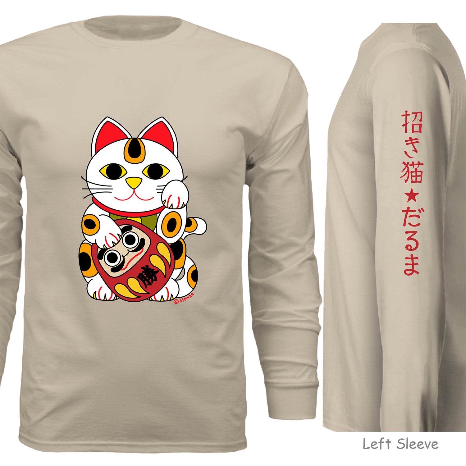 Lucky cat and Daruma Long Sleeve - Unisex