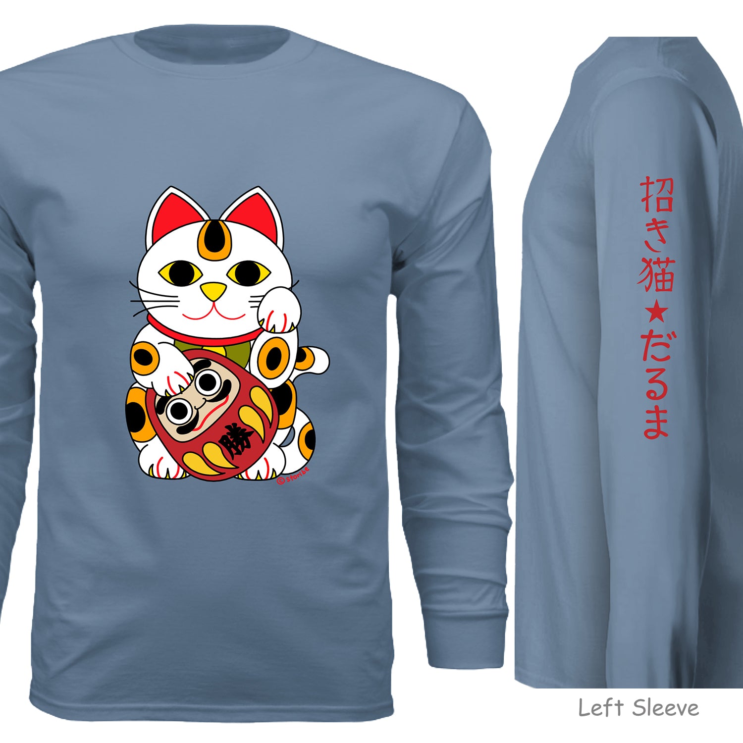 Lucky cat and Daruma Long Sleeve - Unisex