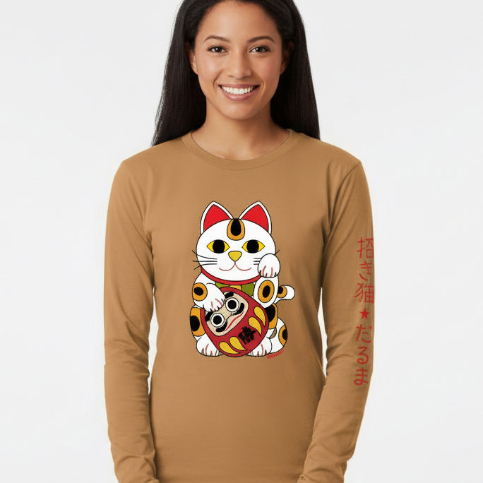 Lucky cat and Daruma Long Sleeve - Unisex