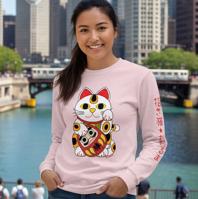 Lucky cat and Daruma Long Sleeve - Unisex