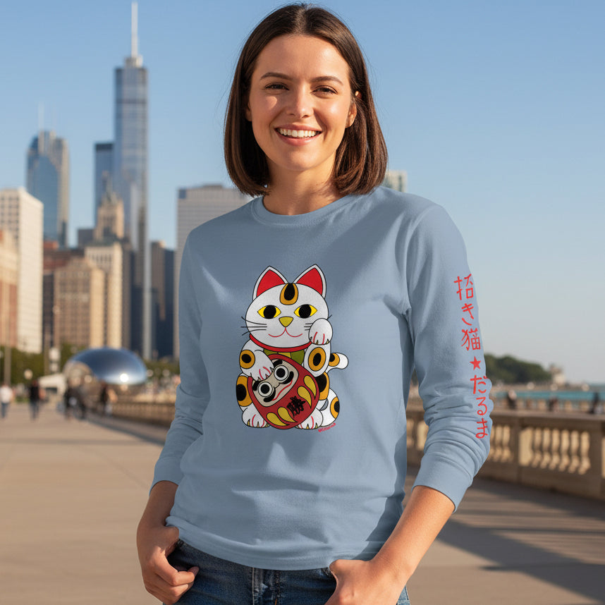Lucky cat and Daruma Long Sleeve - Unisex