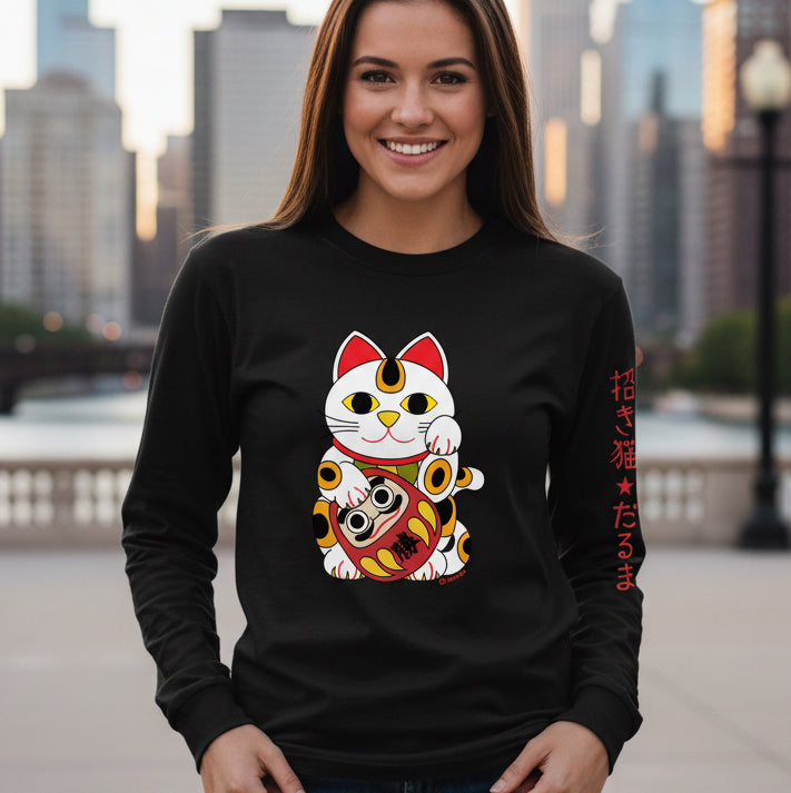 Lucky cat and Daruma Long Sleeve - Unisex