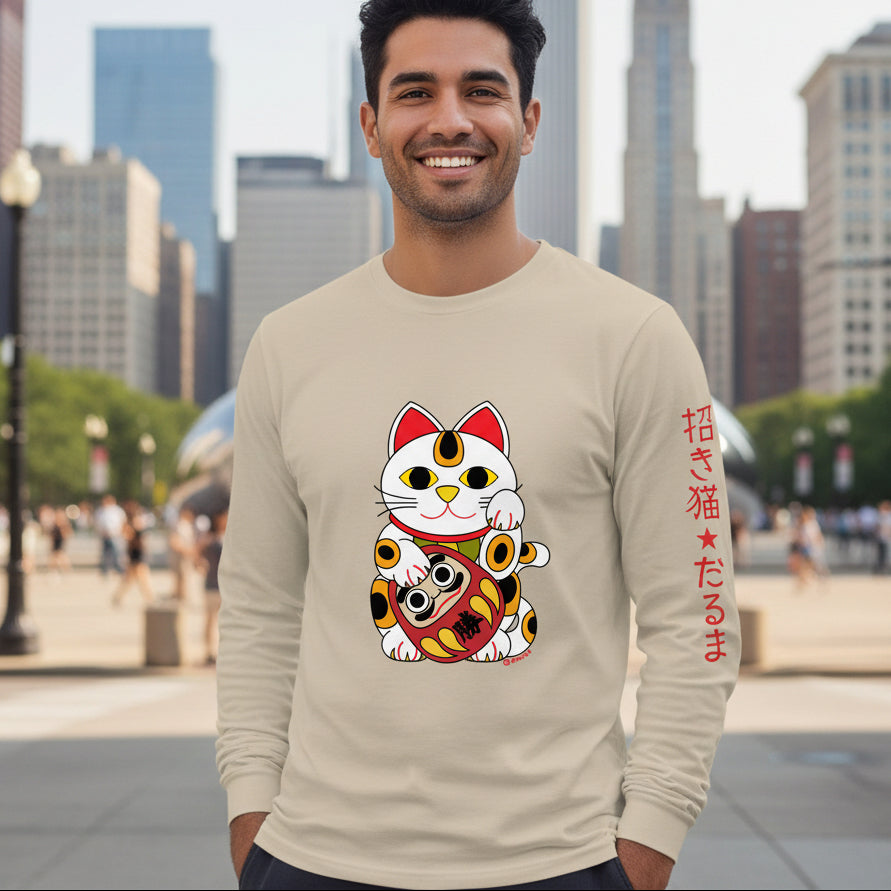 Lucky cat and Daruma Long Sleeve - Unisex