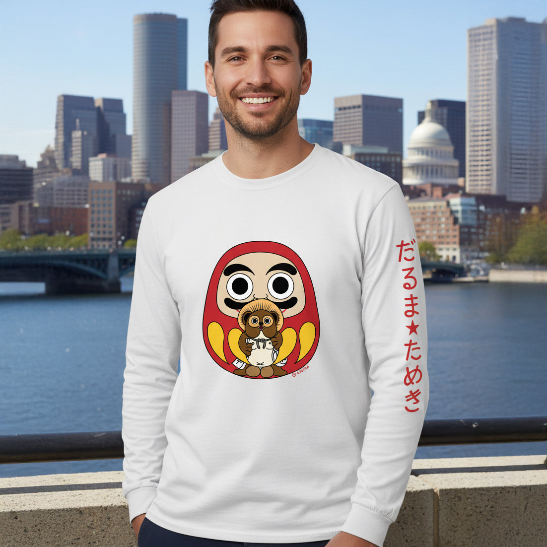 Daruma and Tanuki Long Sleeve- Unisex