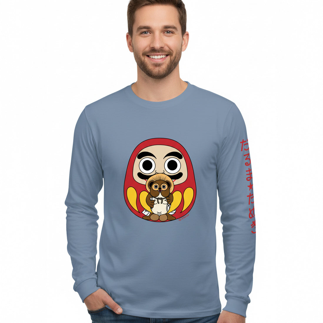 Daruma and Tanuki Long Sleeve- Unisex